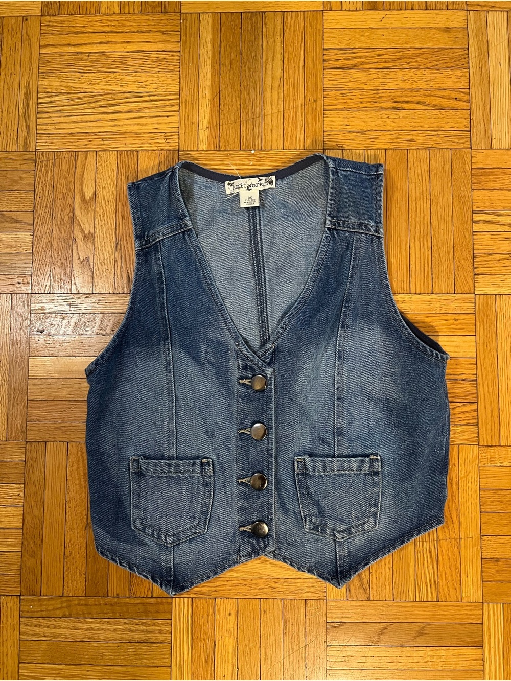 Kids Trending Western Wear Knitworks Dark Blue Denim Vest size medium
